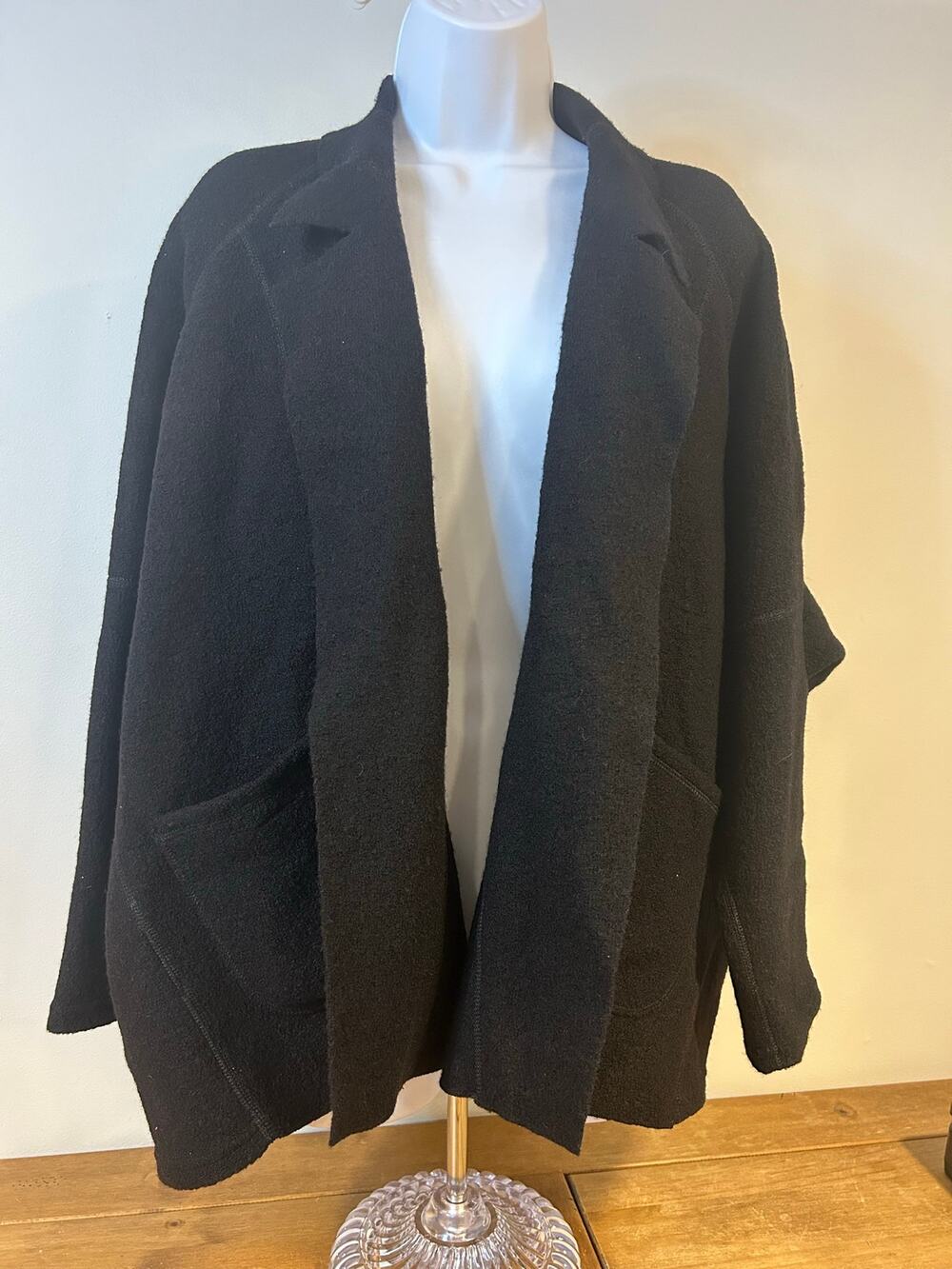 Babette Made USA Brown 100% Boiled Wool Oversize Jacket Lagenlook Layer Neutral
